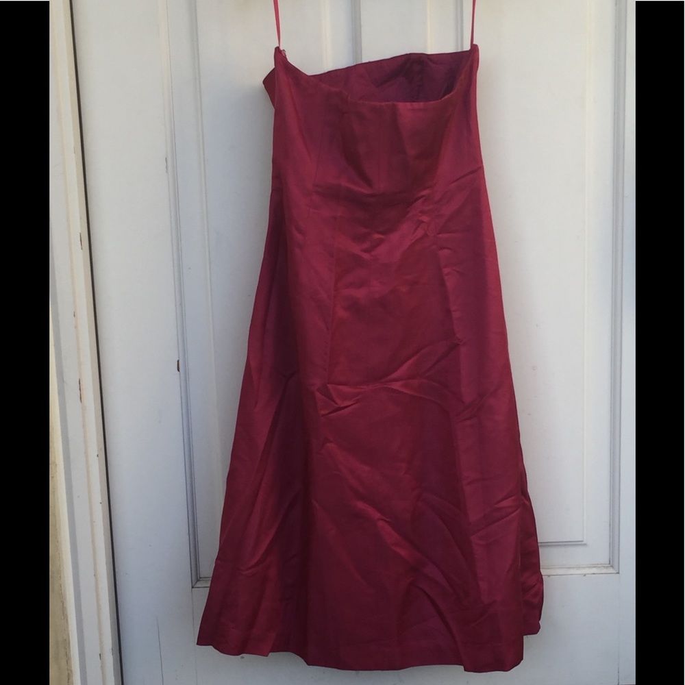 Banana Republic SILK dress 👗 lined light plum dark pink 6 - Picture 3 of 8